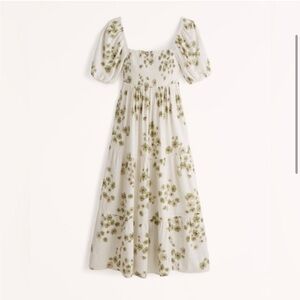 Abercrombie Floral Linen Blend Midi Dress